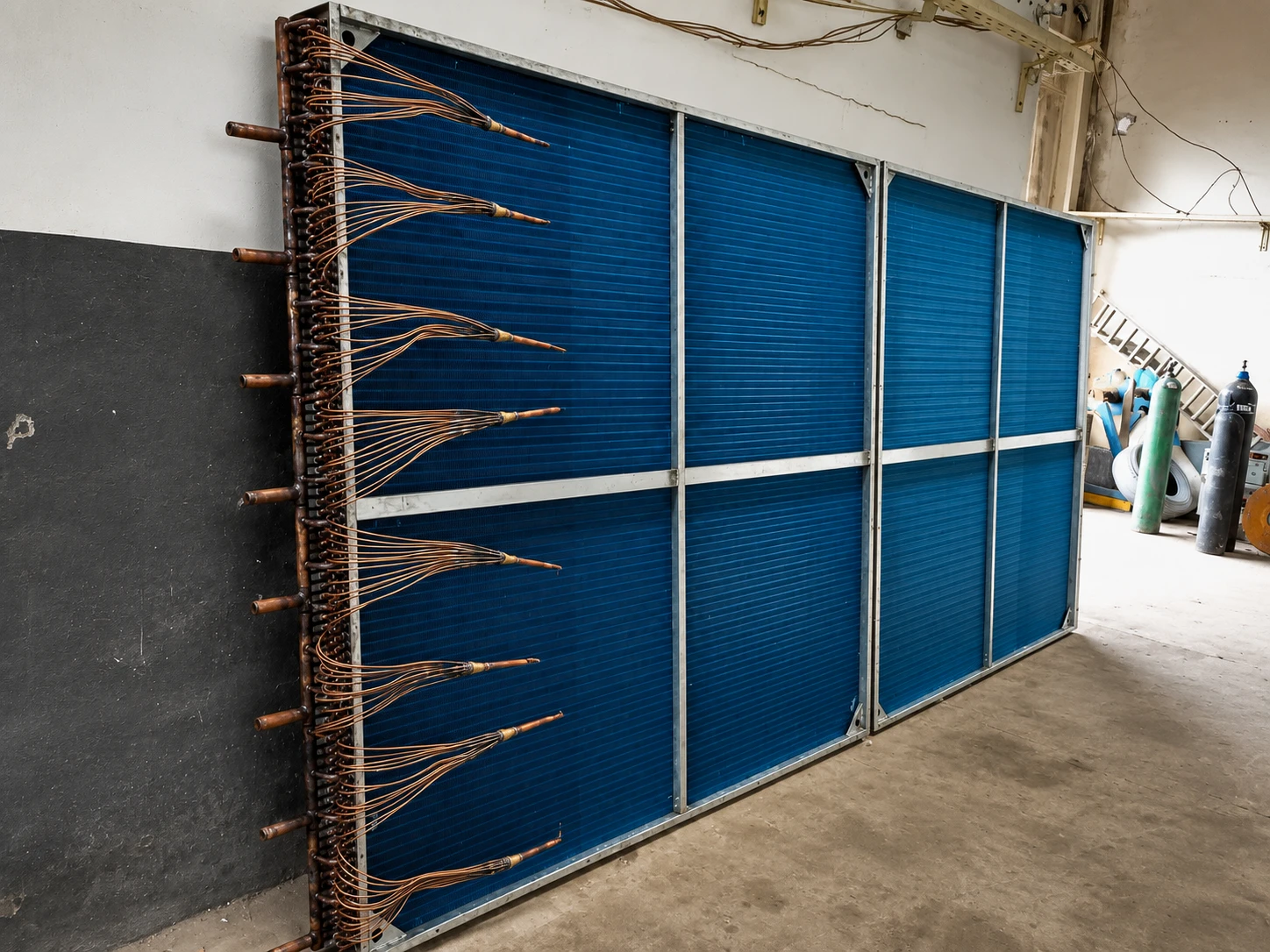 155 Ton Air Cool Chiller Condensing Coil Matufacturing and Installation at Vellani & Vellani Associates
