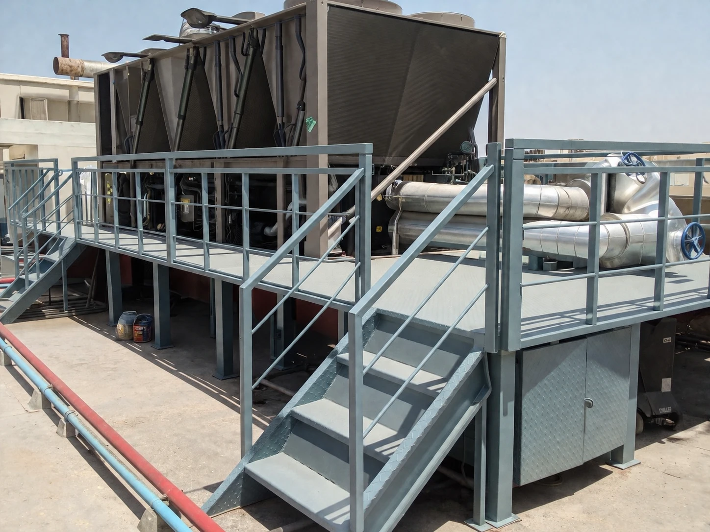 155 Ton Air Cool Chiller Installation including Base and Platform Vellani & Vellani Associates